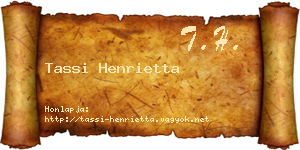 Tassi Henrietta névjegykártya